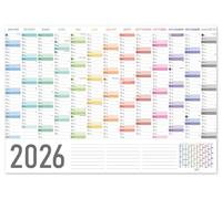 Panorama Calendrier Mural 2026-70x100 cm - Organisateur Frigo Annuel, Mensuel en Français - Agenda 2026 en Grand Format et Mini - Papier 250 g.