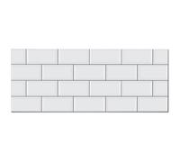 Panorama Crédence Adhésive Cuisine Tuile de Brique Blanche 60x300 cm - Crédence Adhésive pour Cuisine - Protege Mur Cuisine