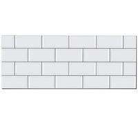 Panorama Crédence Adhésive Cuisine Tuile de Brique Blanche 60x300 cm - Crédence Adhésive pour Cuisine - Protege Mur Cuisine