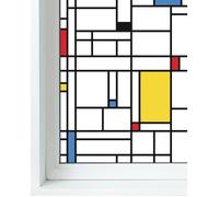 Panorama Film de Fenêtre Mondrian 60x100 cm - Film Fenetre Vitre - Film Fenêtre Autocollant - Adhesif Film Electrostatique Vitre