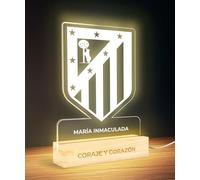 Panorama Lampe de Chevet Foot 15x22 cm Atlético de Madrid - Lampe Led Personnalisé - Veilleuse Enfant pour Table de Nuit - Lumiere Chambre Decoration - Cadeau Personnalisé et Original
