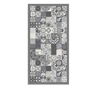 Panorama Tapis Vinyle - Modèle Carreaux Ciments Cuisine Gris 40x80 cm - Différentes Tailles - Deco Maison, Cuisine, Chambre et Exterieur