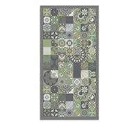 Panorama Tapis Vinyle - Modèle Carreaux Ciments Cuisine Vert 120x170 cm - Différentes Tailles - Deco Maison, Cuisine, Chambre et Exterieur