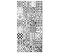 Panorama Tapis Vinyle - Modèle Carreaux Ciments Jaen Gris 40x80 cm - Différentes Tailles - Deco Maison, Cuisine, Chambre et Exterieur