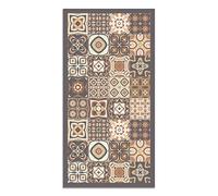 Panorama Tapis Vinyle - Modèle Carreaux Ciments Marron 40x80 cm - Différentes Tailles - Deco Maison, Cuisine, Chambre et Exterieur
