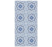 Panorama Tapis Vinyle - Modèle Carreaux Ciments Tolédo Bleu 40x80 cm - Différentes Tailles - Deco Maison, Cuisine, Chambre et Exterieur