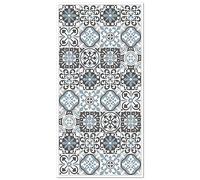 Panorama Tapis Vinyle - Modèle Carreaux Ciments Triana Gris et Bleu 300x200 cm - Différentes Tailles - Deco Maison, Cuisine, Chambre et Exterieur