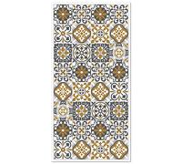 Panorama Tapis Vinyle - Modèle Carreaux Ciments Triana Orange 60x250 cm - Différentes Tailles - Deco Maison, Cuisine, Chambre et Exterieur