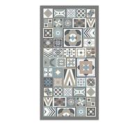 Panorama Tapis Vinyle - Modèle Style Carreaux Ciments Bleu 100x140 cm - Différentes Tailles - Deco Maison, Cuisine, Chambre et Exterieur