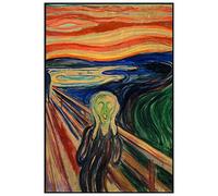 Panorama Verre Acrylique Encadrée Edvard Munch Le Cri 50x70 cm - Tableau Décoration Murale Moderne pour la Maison