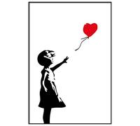 Panorama Verre Acrylique Encadrée Petite Fille avec Ballon 35x50 cm - Tableau Décoration Murale Moderne pour la Maison