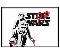Panorama Verre Acrylique Encadrée Stop Wars 50x35 cm - Tableau Décoration Murale Moderne pour la Maison