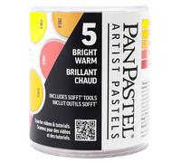 PanPastel Goldden Lot de 5 pastels d'artiste brillants et chauds, 5 couleurs, pastels d'artiste professionnels, format de poêle unique (semblable à un gâteau)