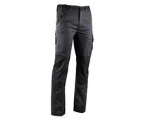 LMA Pantalon de travail Vulcain – multipoches stretch, bicolore gris/noir, poches genouillères – T44