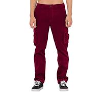 Pantalon cargo de travail vintage en velours côtelé pour homme - Coupe décontractée avec plusieurs poches - Confortable - Léger et respirant, Rouge, M