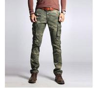 Pantalon Cargo Militaire Homme Camouflage Multi-Poches Slim Fit Pantalon Travail Exterieur En Coton Confortable - Vert Camouflage 48