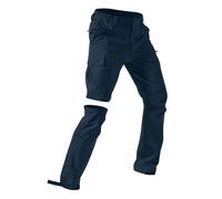 Pantalon cargo tactique convertible 2 en 1 pour homme - Taille élastique - Multi-poches - Pour camping, marche, randonnée, course à pied