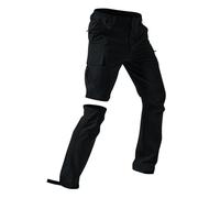Pantalon cargo tactique convertible 2 en 1 pour homme - Taille élastique - Multi-poches - Pour camping, marche, randonnée, course à pied
