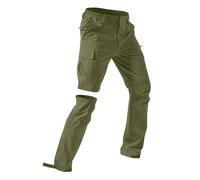 Pantalon cargo tactique convertible 2 en 1 pour homme - Taille élastique - Multi-poches - Pour camping, marche, randonnée, course à pied