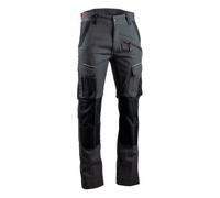 LMA Pantalon COSMOS coton/polyester bicolore gris/noir multipoches genouillères Taille 42
