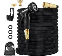 Pantalon de jardinage Tuyau d'arrosage extensible Flexible 10 modes de pulvérisation Adaptateur de pulvérisation en laiton noir