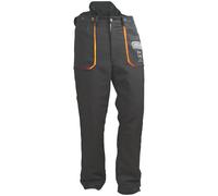 Pantalon de protection pour tronçonneuse Yukon Oregon, type A, noir/orange, taille 58-60, longueur 84 cm