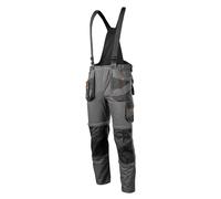 NEO TOOLS Salopette de travail 6 en 1 pour homme - 100% coton - 260 g/m² - 2 jambes amovibles - Bretelles boutonnées - Poches multifonctions - Taille élastique - Taille : XS - Gris