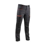 Pantalon de travail bicolore stretch pour femme LMA CHARLOTTE - Gris Foncé / Noir 40