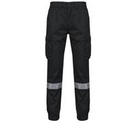 Pantalon de travail cargo avec bas élastiqué et bande réfléchissante WK. Designed To Work - black 56