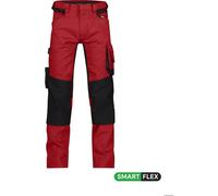 Pantalon de travail DASSY® Dynax avec stretch et poches genouillères ROUGE/NOIR Taille 53 Longueur : MINUS