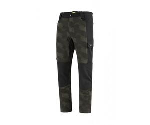Pantalon de travail déperlant FREEDOM noir et motif camouflage kaki - S Diadora Utility