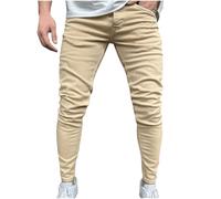 Pantalon de Travail en Jeans Homme Stretch Coupe Slim Pantalon de Travail Couleur Pure Basique Décontracté Offre de Printemps Pantalons de Jogging en Denim Sport Jean Skinny Pants Cadeau Futur Papa