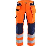Pantalon de travail haute visibilité pour femmes avec stretch "7163" - Blakläder High Vis Orange/Bleu marine D21