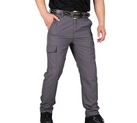 Pantalon de Travail Homme imperméable Cargo Pantalons de Randonnée à Séchage Rapide Léger Randonnée Militaire Tactique Pants Élastique Taille,S-4XL