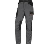 DELTAPLUS Delta Plus Pantalon de Travail MACH2 Taille élastique Coutures Triple Genoux Préformés 7 Poches Poids 245 grammes M2PA3 - XXXL, Gris-Ara, Bleu