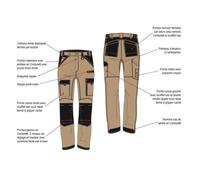 RULER Pantalon de travail multipoches Gris/Noir Taille XXL