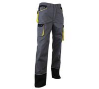 LMA 1258 SECHOIR Pantalon, Gris/Noir/Jaune, Taille 46