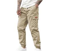 Pantalon de travail pour homme, taille élastique, cordon de serrage, respirant, multi-poches, pantalon de travail décontracté ou extérieur, course à pied, randonnée, pantalon cargo tactique