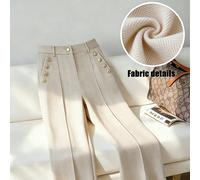Pantalon droit long pour femmes, automne/hiver, convient pour le travail, le bureau et les tenues décontractées L,M,S,XLUnicoloreTissu tissé
