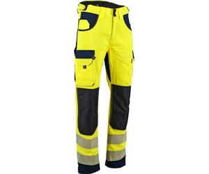 Pantalon haute visibilité renforcé DEFENSE avec poches genouillères - T.54 - Jaune Fluo/Marine - LMA - 1667 T54