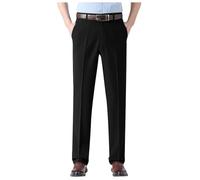 Pantalon Homme Habillé, Pantalon De Travail Homme Taille Haute Baggy Large Classique Couleur Unie Costume Formel Pants avec Poches Obliques Élastique Décontracté D'affairestube Droit Trousers Chic