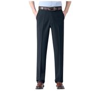 Pantalon Homme Habillé, Pantalon De Travail Homme Taille Haute Baggy Large Classique Couleur Unie Costume Formel Pants avec Poches Obliques Élastique Décontracté D'affairestube Droit Trousers Chic