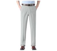 Pantalon Homme Habillé- Pantalon De Travail Taille Haute Ample Large Classique Couleur Unie Costume Formel Pants avec Poches Obliques Élastique Décontracté D'affairestube Chic Droit Trousers