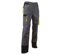 LMA 1258 SECHOIR Pantalon, Gris/Noir/Jaune, Taille 46