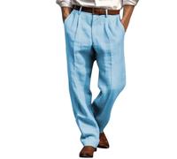 Pantalon Travail Homme Droit, Pantalon Pince Homme Vintage Casual Léger Confortable Respirant Large Business Ample avec Poches Couleur Unie Long De Tous Les Jours Vacances Pants Slim