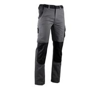LMA Lebeurre Pantalon de travail Vulcain Stretch multipoches avec genouillères Gris sombre/noir T54