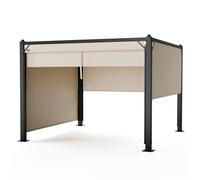 Pantheon Cortina Pavillon 3x3 m | résistant aux intempéries | aluminium | thermolaqué | volets roulants