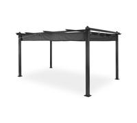 Pantheon Pergola auvent 3x4m aluminium Parasol Polyester - gris