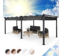 Pantheon Pergola auvent 3x6 m aluminium Parasol Polyester - gris