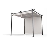 Blumfeldt Pantheon Robust Pergola 3x3 m résistante aux intempéries acier thermolaqué volets latéraux